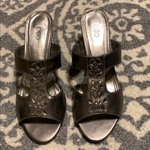 Cato Pewter Sandals with Stones